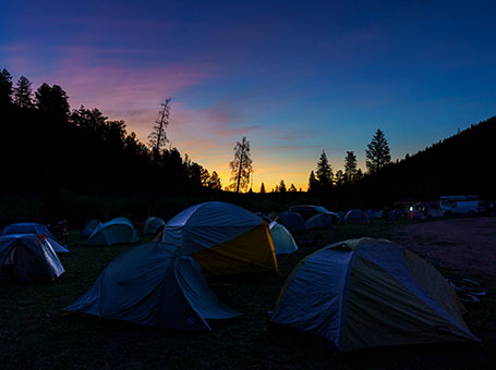 Sunrise over camp on the 2019 Rabmle Ride - Ft. Collins to Steamboat